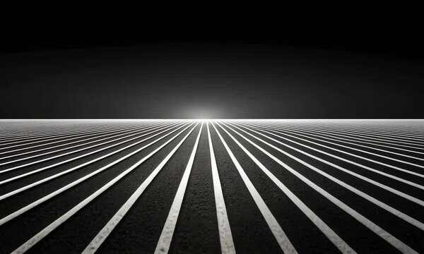 Black and white perspective of parallel lines.