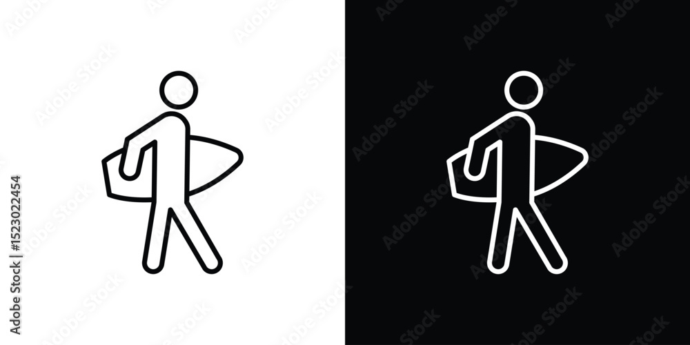 Poster surfer icon graphic vector set for ui design