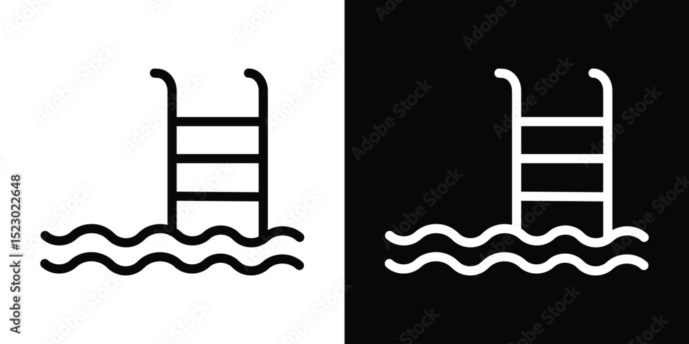 Poster swimming pool icon graphic vector set for ui design