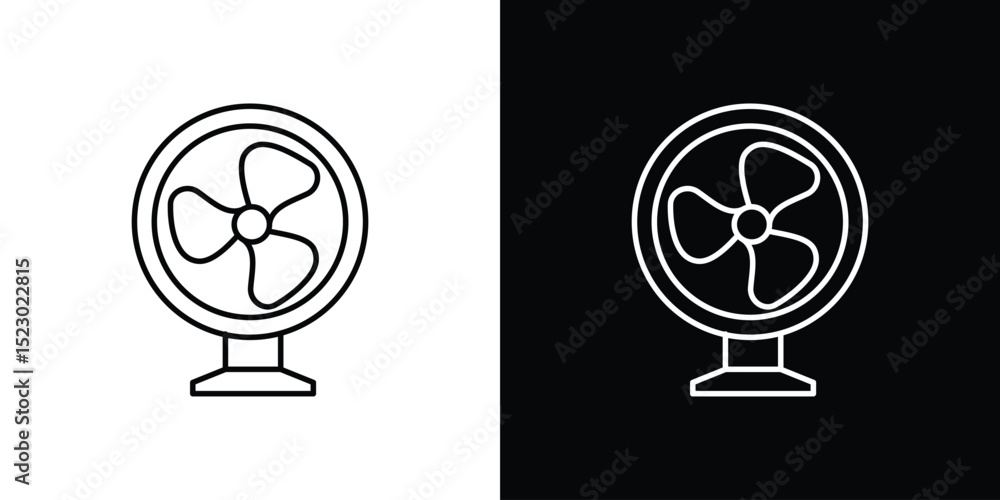 Poster table fan icon graphic vector set for ui design