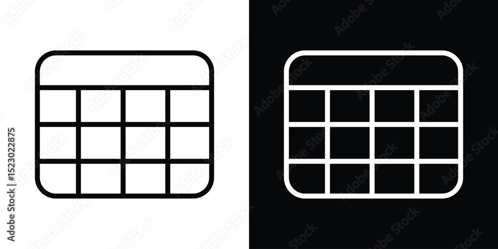 Poster table layout icon graphic vector set for ui design