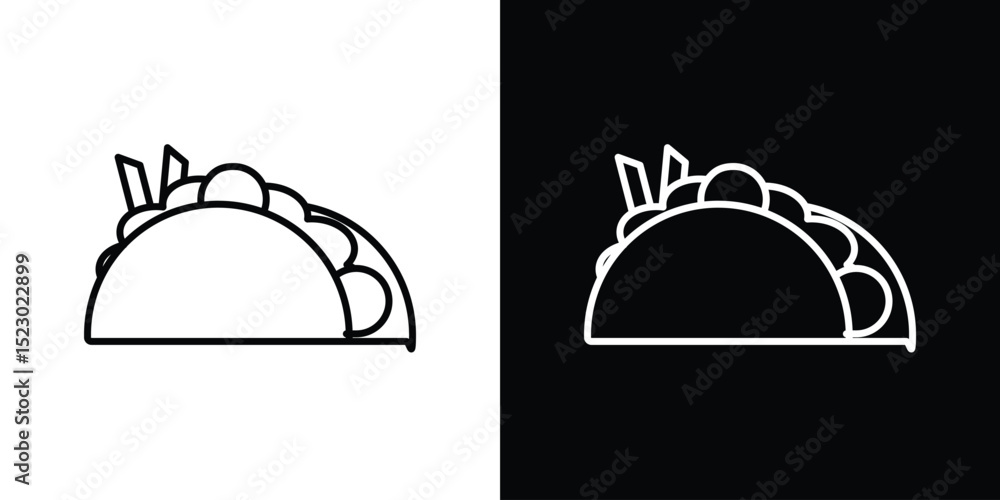 Poster taco icon graphic vector set for ui design