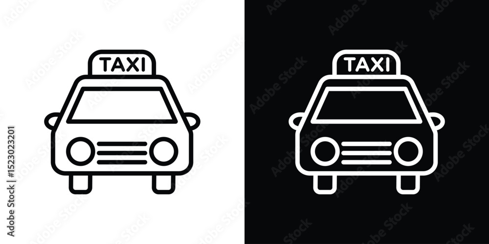 Poster taxi icon graphic vector set for ui design