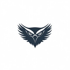Obraz premium Bold, dark-shaded eagle/hawk head & wings graphic
