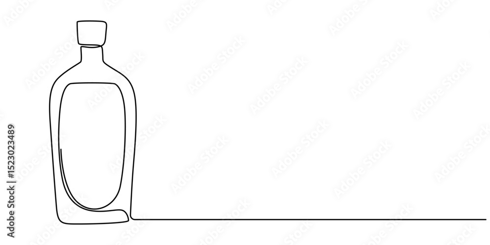 Poster continuous one line drawing of empty note paper with paperclip. to do note paper in single line draw