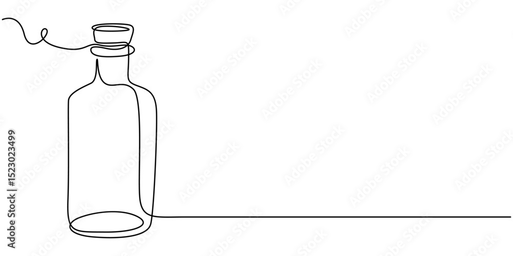 Poster continuous one line drawing of empty note paper with paperclip. to do note paper in single line draw
