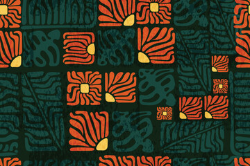 vintage abstract floral pattern or square floral pattern