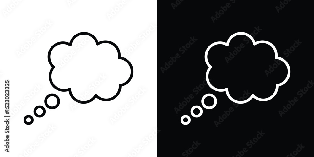 Poster think bubble icon graphic vector set for ui design
