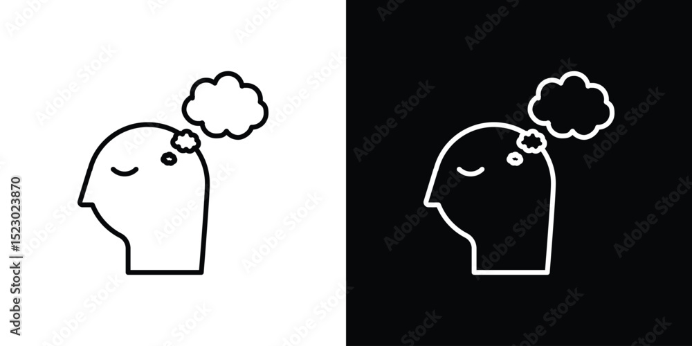 Poster thinking icon graphic vector set for ui design