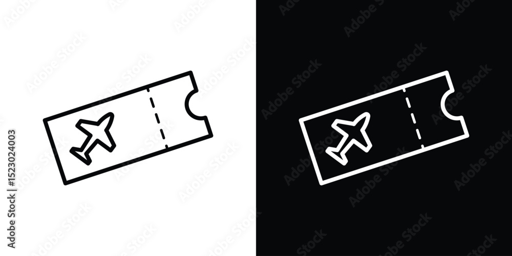 Poster ticket airline icon graphic vector set for ui design