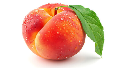 Dewy Peach with Leaf