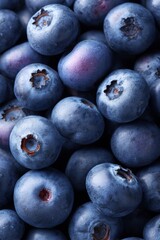 Fresh Blueberries Gathered at the Farm A Delicious Harvest in Nature's Bounty Close-Up View of Vibrant Fruits