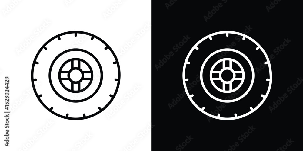 Poster tire icon graphic vector set for ui design