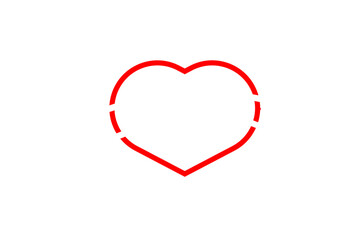 red heart on white background