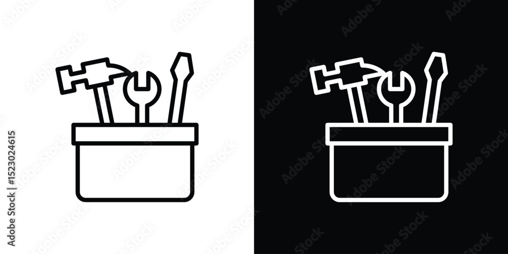 Aufkleber toolbox icon graphic vector set for ui design