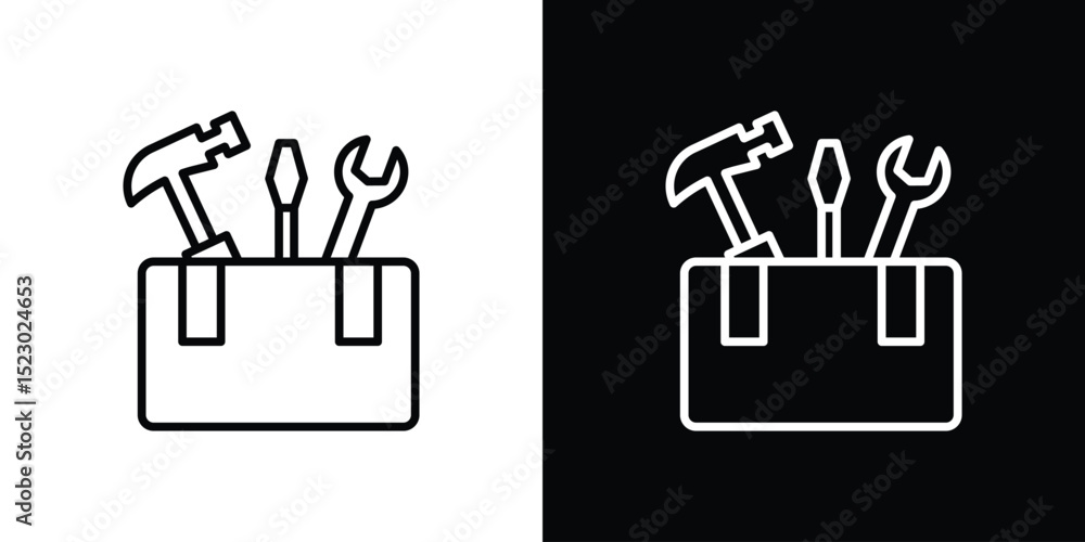 Aufkleber toolbox icon graphic vector set for ui design