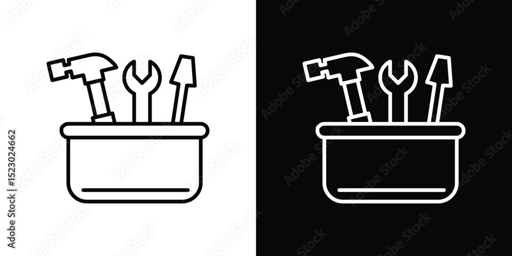 Aufkleber toolbox icon graphic vector set for ui design