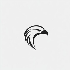 Obraz premium Simple black and white silhouette of an eagle's head