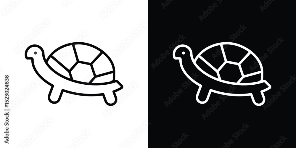 Poster tortoise icon graphic vector set for ui design