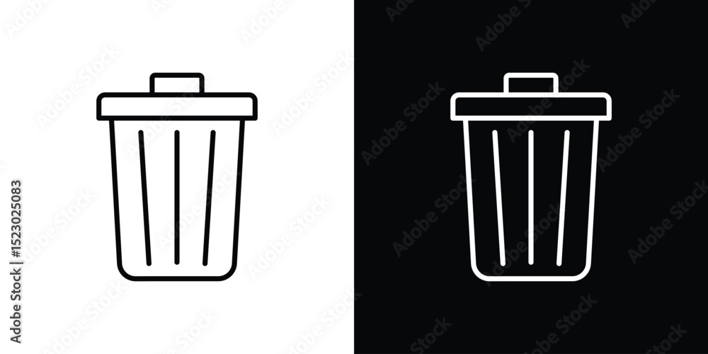 Aufkleber trash bin icon graphic vector set for ui design