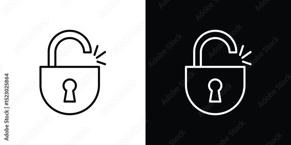 Poster unlock icon graphic vector set for ui design