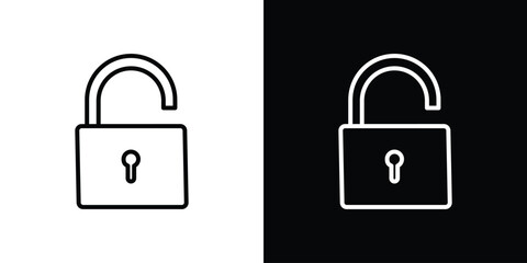 Unlock icon Graphic vector set for ui design