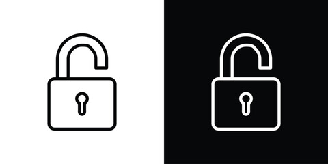 Unlock icon Graphic vector set for ui design