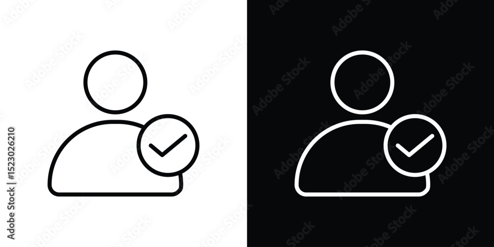Poster user check icon graphic vector set for ui design