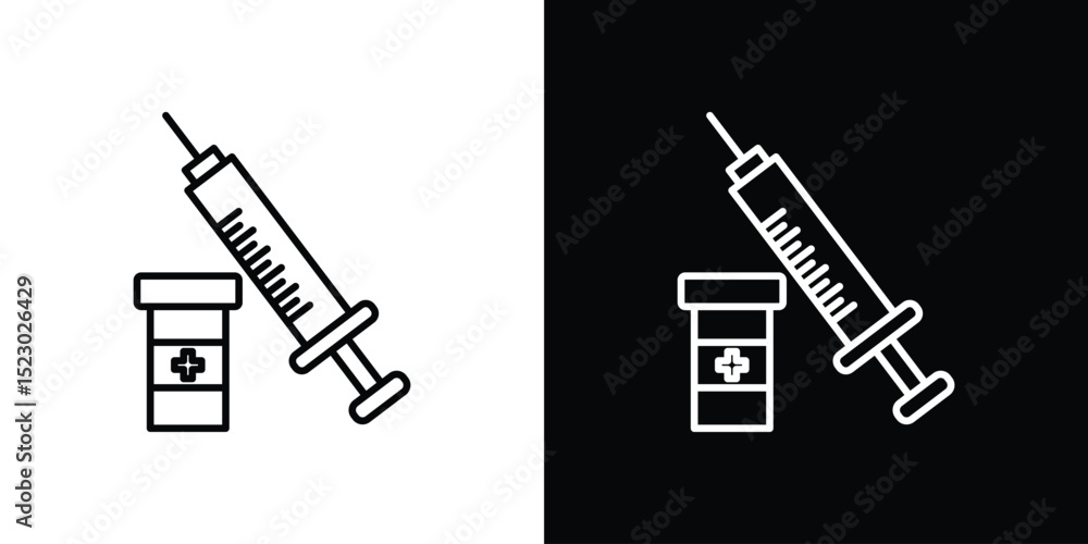 Poster vaccination icon graphic vector set for ui design