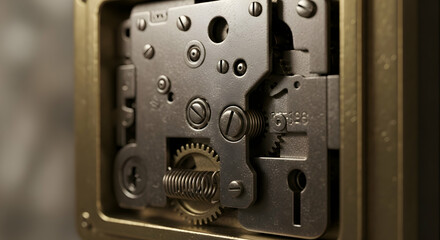 Detailed Mechanism Of An Old Safe Lock Security Device Concept