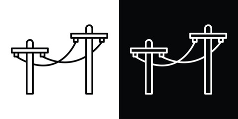 Utility pole icon Graphic vector set for ui design