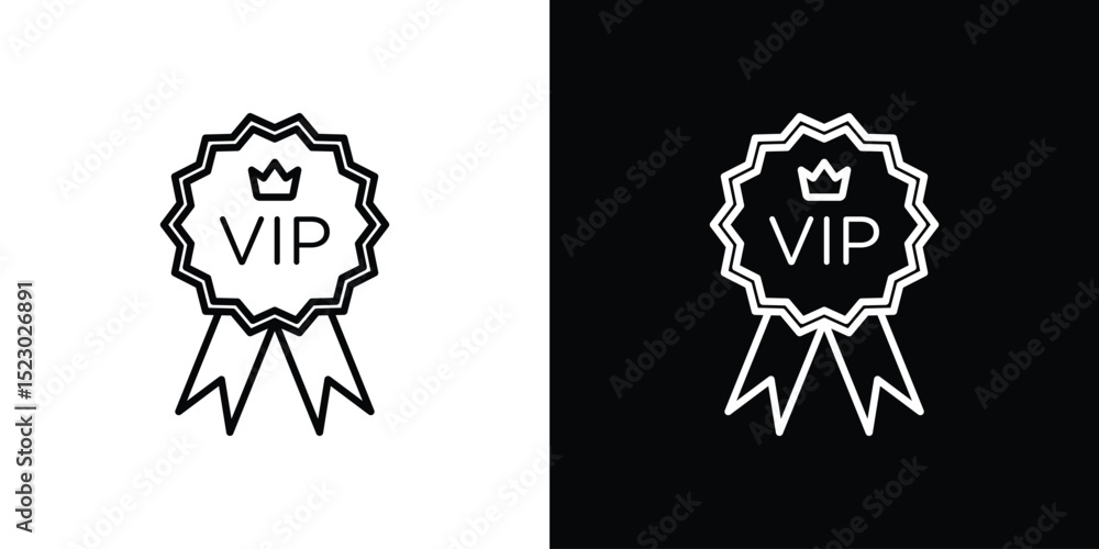Poster vip icon graphic vector set for ui design