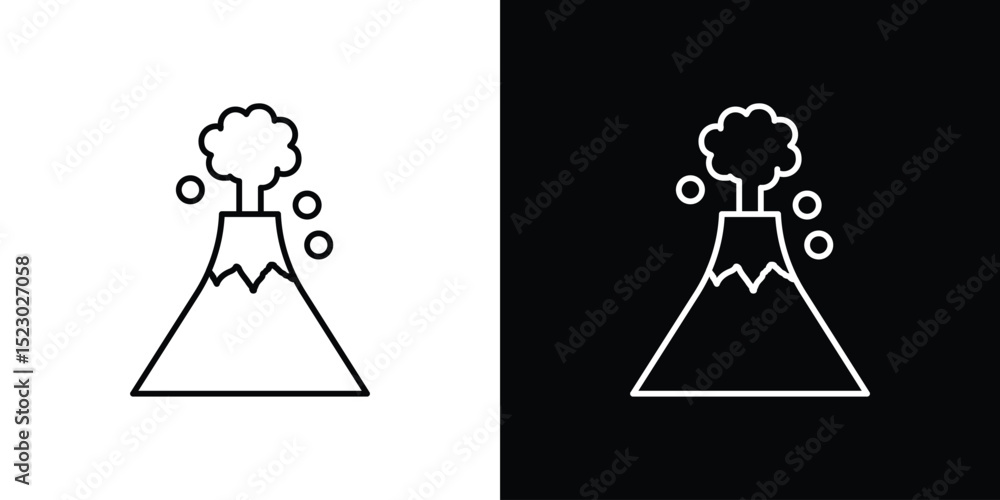 Poster volcano icon graphic vector set for ui design
