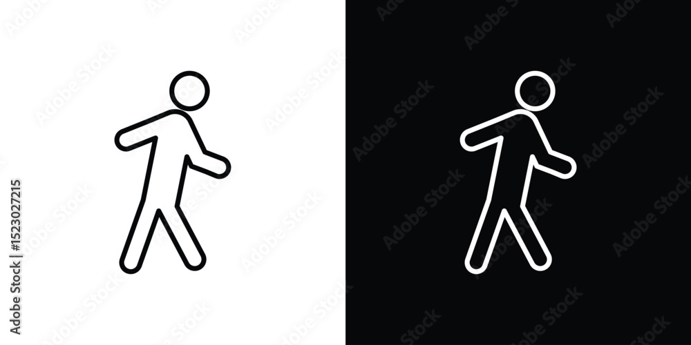 Poster walk icon graphic vector set for ui design