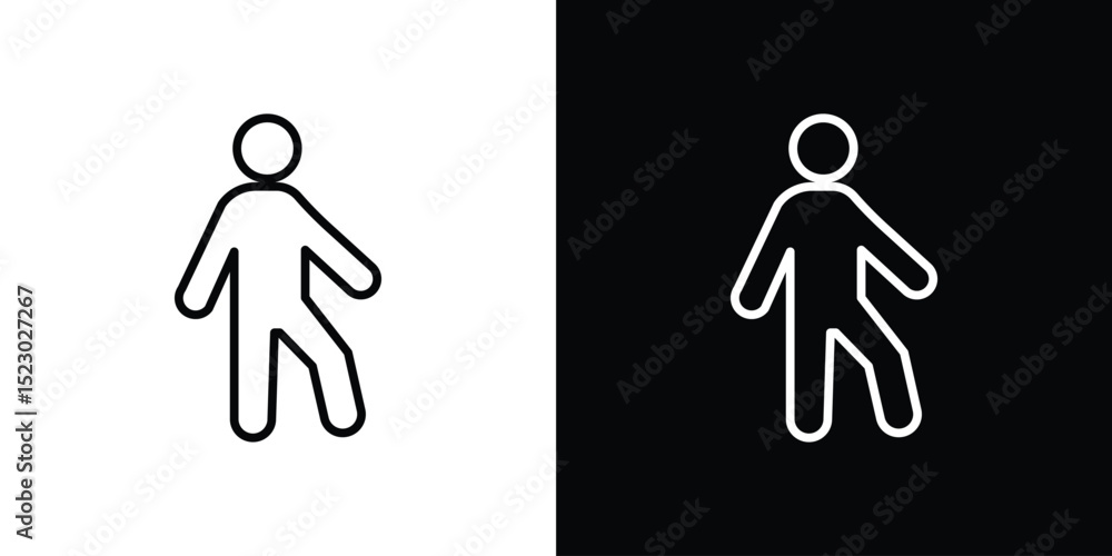 Poster walking icon graphic vector set for ui design