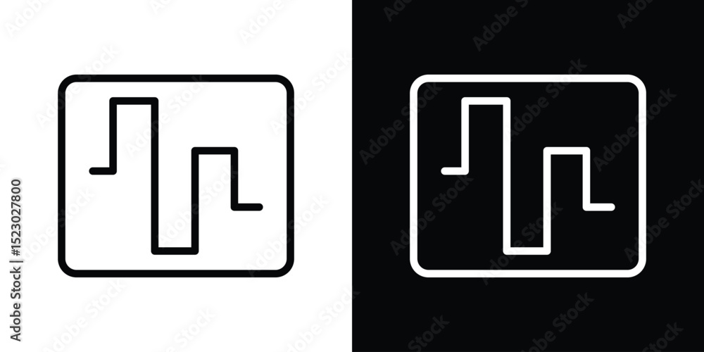 Poster wave square icon graphic vector set for ui design