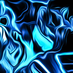 Abstract fluid art digital painting and dynamic swirling patterns with vibrant color transitions.