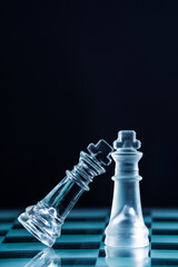 Chessboard and chess pieces. Strategy game	