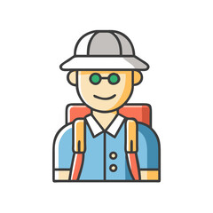Tourist Vector Icon Representing Travel and Exploration

