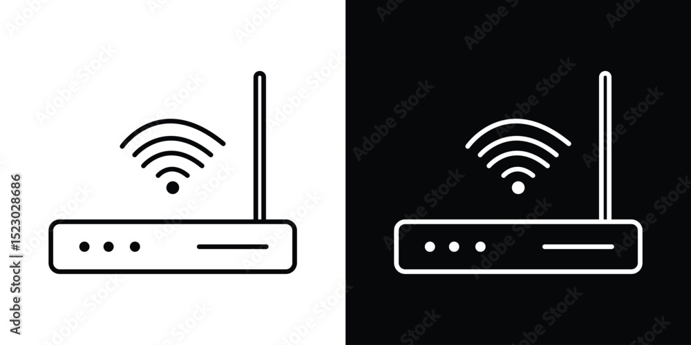 Poster wifi modem icon graphic vector set for ui design