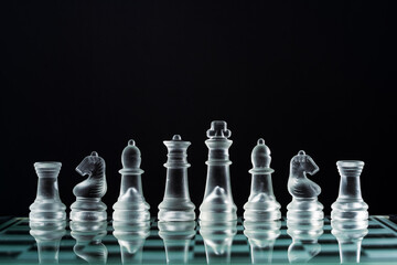 Chessboard and chess pieces. Strategy game	