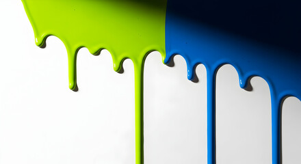 Vibrant Color Splash With Dripping Paint On A Clean White Surface