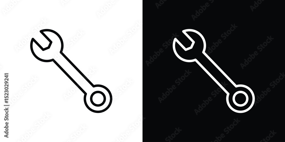 Aufkleber wrench icon graphic vector set for ui design