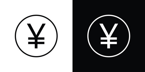 Yen icon Graphic vector set for ui design