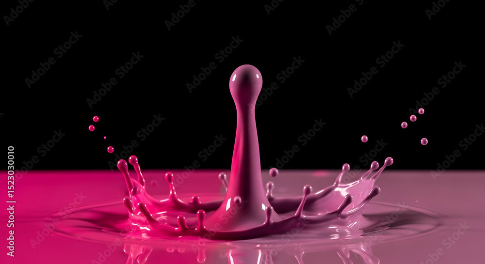 Poster captivating crimson cascade an impressive stop motion fluid collision display