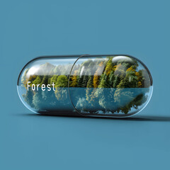 Forest encapsulated A vision of nature's remedy. vector.