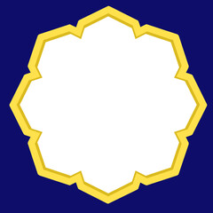 golden star label, Islamic frame
