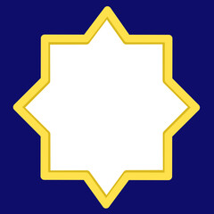 golden star label, Islamic frame