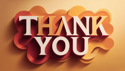 Creative thank you message with vibrant colors and layered design