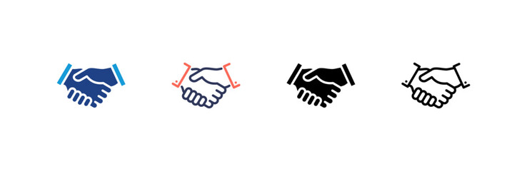 Handshake icon set multiple style collection
